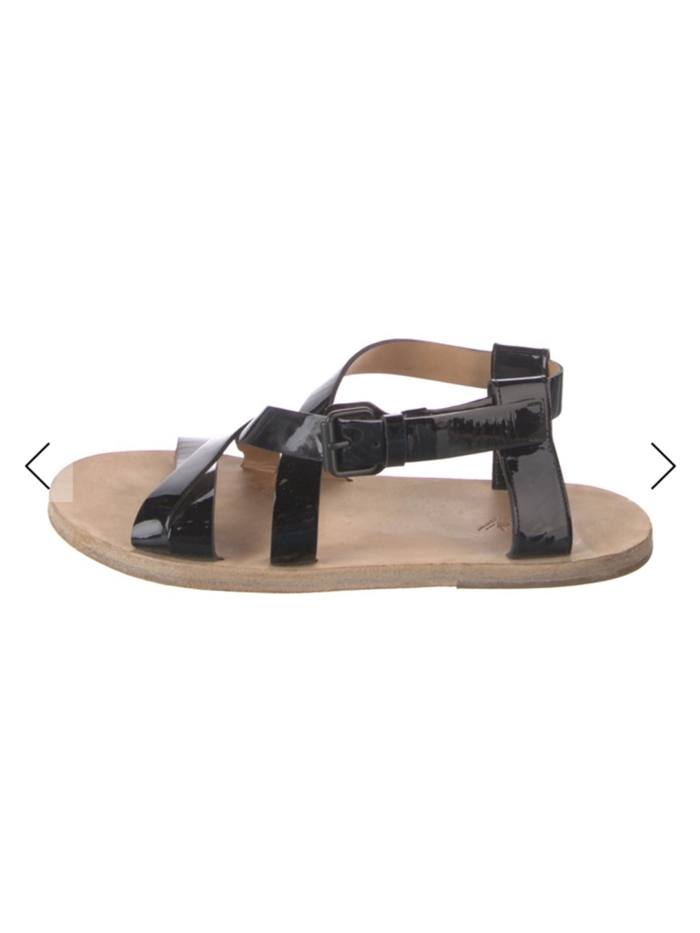 Marsell Black Patent Leather Strappy Sandals